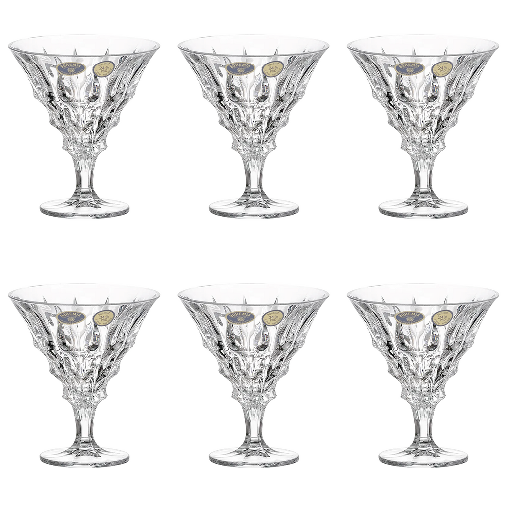 Bohemia Crystal 5080 Set Di 6 Calici In Cristallo, Capacità 22 Cl, Moderni Ed Eleganti, Dimensioni 6,5x22,5 Cm, Per Tutti I Tipi Di Tavola