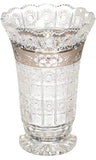 Bohemia Crystal Vase with Base -Hand Cut -Silver -30.5 cm