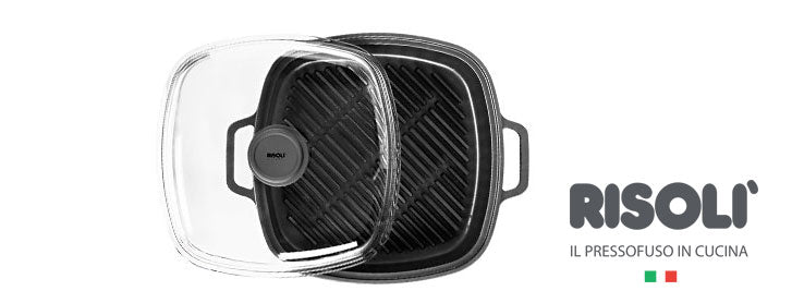 ﻿Risoli Vapor Grill with Glass Lid -26x26cm