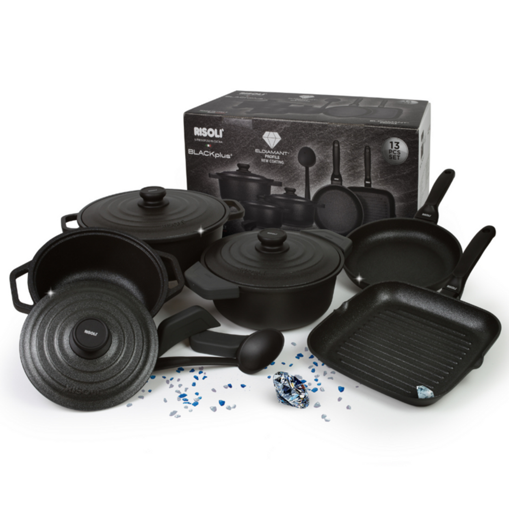 Risoli Black Plus Cookware Set 13 Pieces Sheffield egypt