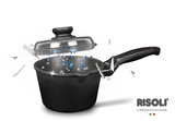 Risoli Black Plus Milkpot with Glass Lid and Handle -16cm