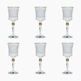 Bohemia Crystal Goblet Set, 6 Pieces -Gold -220 ml