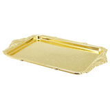 Queen Anne Oblong Tray Integral Handle -49x28cm -Gold Plated -49x28 cm